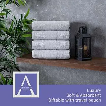 Soft & Fluffy Turkish Hand Towels - 4 Pack - Light Grey
