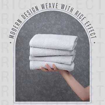 Soft & Fluffy Turkish Hand Towels - 4 Pack - Light Grey