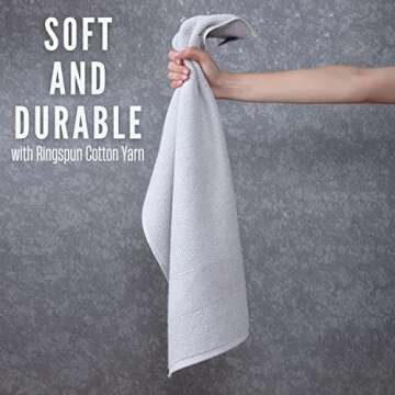 Soft & Fluffy Turkish Hand Towels - 4 Pack - Light Grey