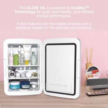 Cooluli Glow 10L Mini Skincare Fridge with LED Light