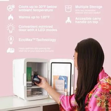 Cooluli Glow 10L Mini Skincare Fridge with LED Light