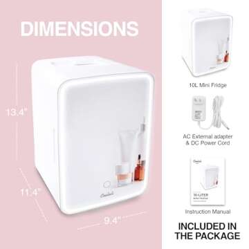 Cooluli Glow 10L Mini Skincare Fridge with LED Light