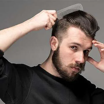 Hair Styling Comb,2PCS Metal Combs For Hair Women,Space Aluminum Stainless Steel Anti-static Sparse Haircut Comb Beauty Tool (Silvery)