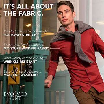 Untucked Shirts for Men Long Sleeve - Dry Fit Untuck Casual Shirt - Slim Fit Black