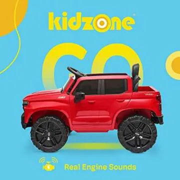 Kidzone 12V Battery Powered Chevrolet Silverado Trail Boss Kids Ride On Truck with Remote Control an...