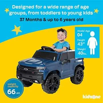Kidzone Chevrolet Silverado Ride On Truck for Kids 3-6