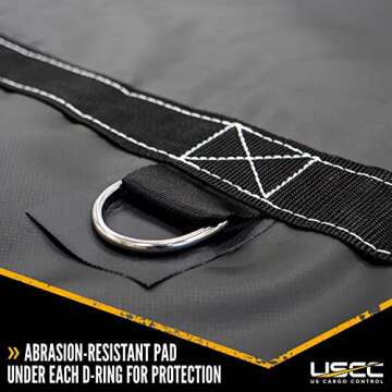 US Cargo Control Heavy-Duty Steel Tarp - 16 Foot x 27 Foot Flatbed Tarp - Black 18 Ounce PVC-Coated Polyester Waterproof Material - Protects Your Flatbed Trailer Cargo from Wind, Snow, Rain, and Sun