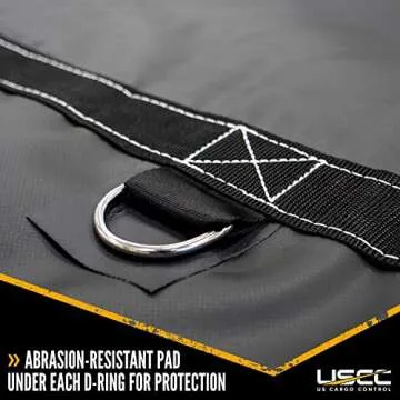 US Cargo Control Heavy-Duty Steel Tarp - 16 Foot x 27 Foot Flatbed Tarp - Black 18 Ounce PVC-Coated Polyester Waterproof Material - Protects Your Flatbed Trailer Cargo from Wind, Snow, Rain, and Sun