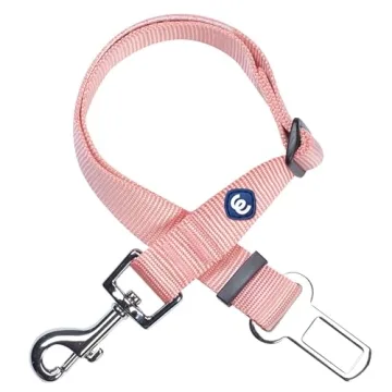 Blueberry Pet Essentials: Baby Pink Dog Seat Belt for Safe Travels