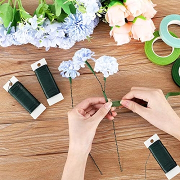 Zeanla Green Floral Wire for Wreaths and Crafts 118 Yards