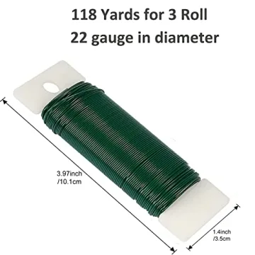 Zeanla Green Floral Wire for Wreaths and Crafts 118 Yards