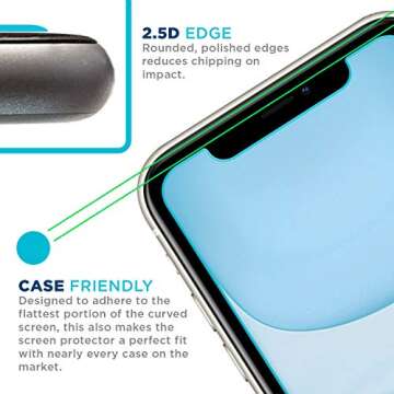 Tech Armor Privacy Ballistic Glass Screen Protector Designed for New Apple iPhone 11 and iPhone Xr 6.1 Inch 1 Pack 2019 Tempered Glass