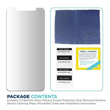 Tech Armor Privacy Ballistic Glass Screen Protector Designed for New Apple iPhone 11 and iPhone Xr 6.1 Inch 1 Pack 2019 Tempered Glass