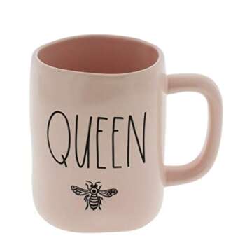 Rae Dunn by Magenta QUEEN BEE LL Pink Coffee Mug