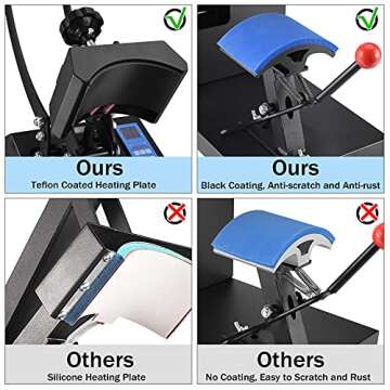 PNKKODW Hat Press Digital Baseball Cap Heat Press Machine 6x3.5 Inch Clamshell Design Curved Element Cap Sublimation Transfer Press with LCD Timer and Temperature Control, Rigid Steel Frame,Black