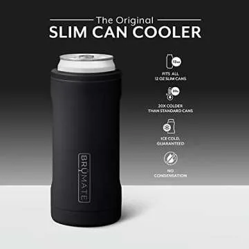 BrüMate Hopsulator Slim Double-walled Stainless Steel Insulated Can Cooler for 12 Oz Slim Cans (Mat...