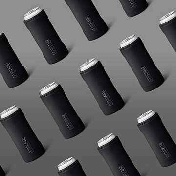 BrüMate Hopsulator Slim Double-walled Stainless Steel Insulated Can Cooler for 12 Oz Slim Cans (Matte Black)