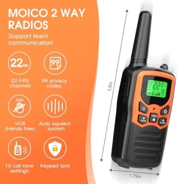 MOICO Long Range Walkie Talkies for Hiking & Camping
