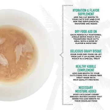 Tiki Cat Born Carnivore Broths, Tuna Recipe, Hydration and Flavor Supplement Cat Food Topper, 1.3 oz. Pouch (Pack of 12)