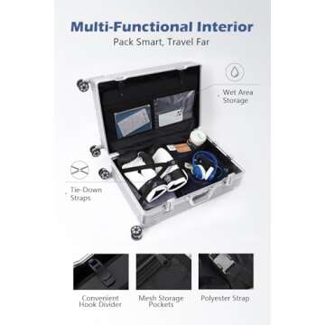 HotWay 24 Inch Checked in Luggage with Aluminum Frame,PC Hard Shell Suitcase with Spinner Wheels and TSA Lock, Large Suitcase for Travel