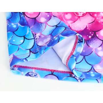 Girls Tankini Swimsuit Set for Ages 7-8 with Mermaid Print