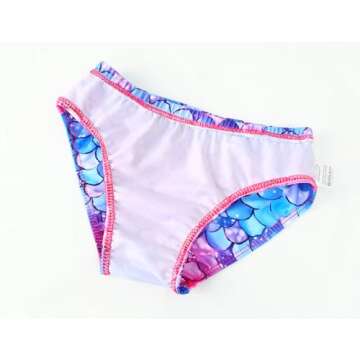 Girls Tankini Swimsuit Set for Ages 7-8 with Mermaid Print