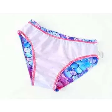 Girls Tankini Swimsuit Set for Ages 7-8 with Mermaid Print