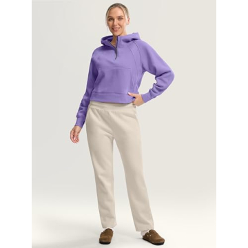 SANTINY Women's Fleece Cropped Hoodie - Cozy & Stylish