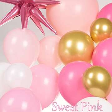 Sweet 16 birthday decorations 140pcs Pink Gold white Balloon garland With 16th Letter balloon & Glittery Birthday Banners & Sash for Girl 16th Birthday Party