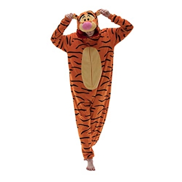 COSUSKET Snug Fit Tigger Onesie Pajamas for Adults - Flannel Cosplay Costume