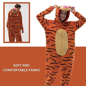 COSUSKET Tigger Onesie Pajamas for Adults - Cozy Flannel