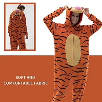 COSUSKET Tigger Onesie Pajamas for Adults - Cozy Flannel