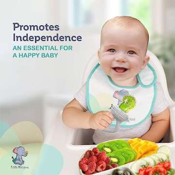 LittleWhispers Baby Fruit & Food Feeder Pacifier - Pacifier Feeders for Fresh Fruit or Frozen Breastmilk - Infant Teething Relief - Set of 2