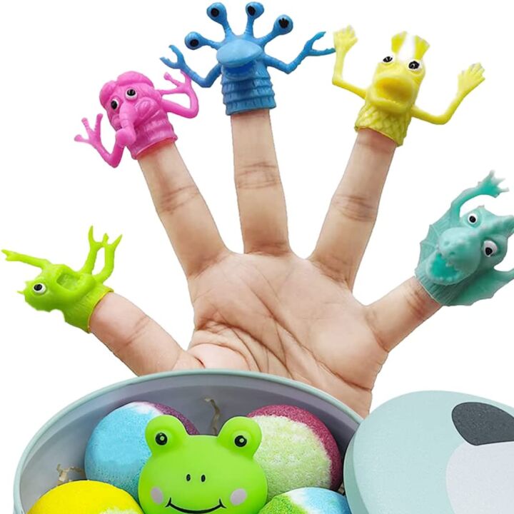 Vibrant Bath Bomb Gift Set with Floating Frog Toys