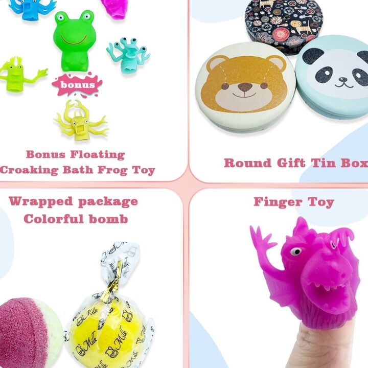 Vibrant Bath Bomb Gift Set with Floating Frog Toys