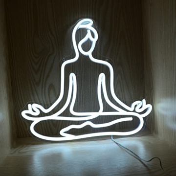 Yoga Fitness Neon Signs Pilates LED Light up Gym Advertising USB Power Neon Modern Sport Sign Medita...