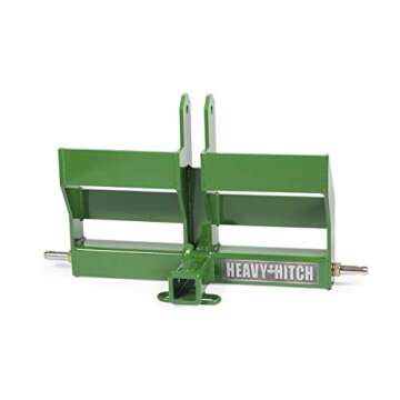 Category 1, 3 Point Hitch Receiver Drawbar with Dual Weight Bracket - Green