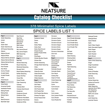 Neatsure Spice Labels Booklet - Organize Your Kitchen Today