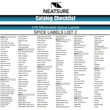 Neatsure Spice Labels Booklet - Organize Your Kitchen Today