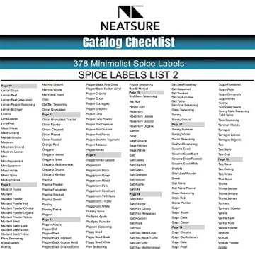 Neatsure Spice Labels Booklet - Organize Your Kitchen Today