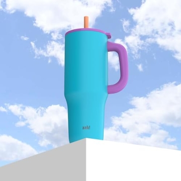Zak 40oz Stainless Steel Tumbler with Silicone Straw and Handle