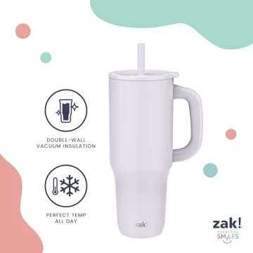 Zak 40oz Stainless Steel Tumbler with Silicone Straw and Handle