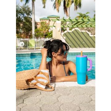 Zak 40oz Stainless Steel Tumbler with Silicone Straw and Handle