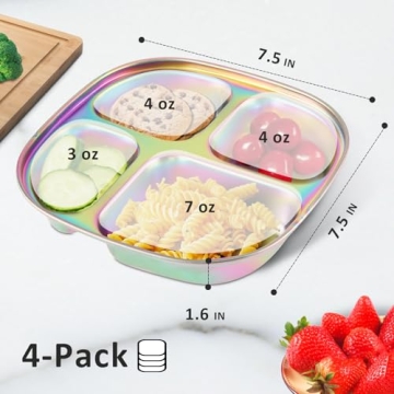 Bakpoco Kids Plates Stainless Steel | Fun & Safe Toddler Mealtime