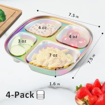 Bakpoco Kids Plates Stainless Steel | Fun & Safe Toddler Mealtime