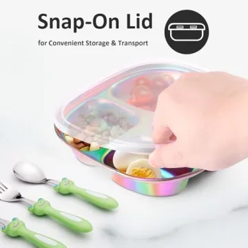 Bakpoco Kids Plates Stainless Steel | Fun & Safe Toddler Mealtime