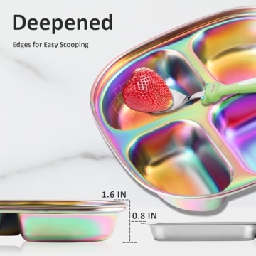 Bakpoco Kids Plates Stainless Steel | Fun & Safe Toddler Mealtime