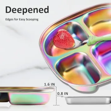 Bakpoco Kids Plates Stainless Steel | Fun & Safe Toddler Mealtime