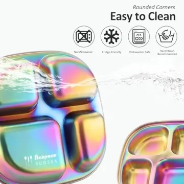 Bakpoco Kids Plates Stainless Steel | Fun & Safe Toddler Mealtime