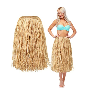Giegxin Natural Raffia Grass Skirts for Tropical Luau Party Costumes